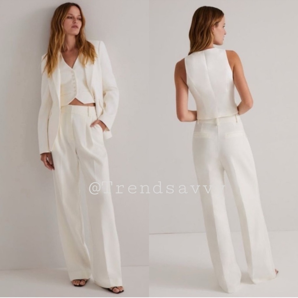 Anthropologie Favorite Daughter The Favorite Pants Beige High Waist Wide Leg Nwt